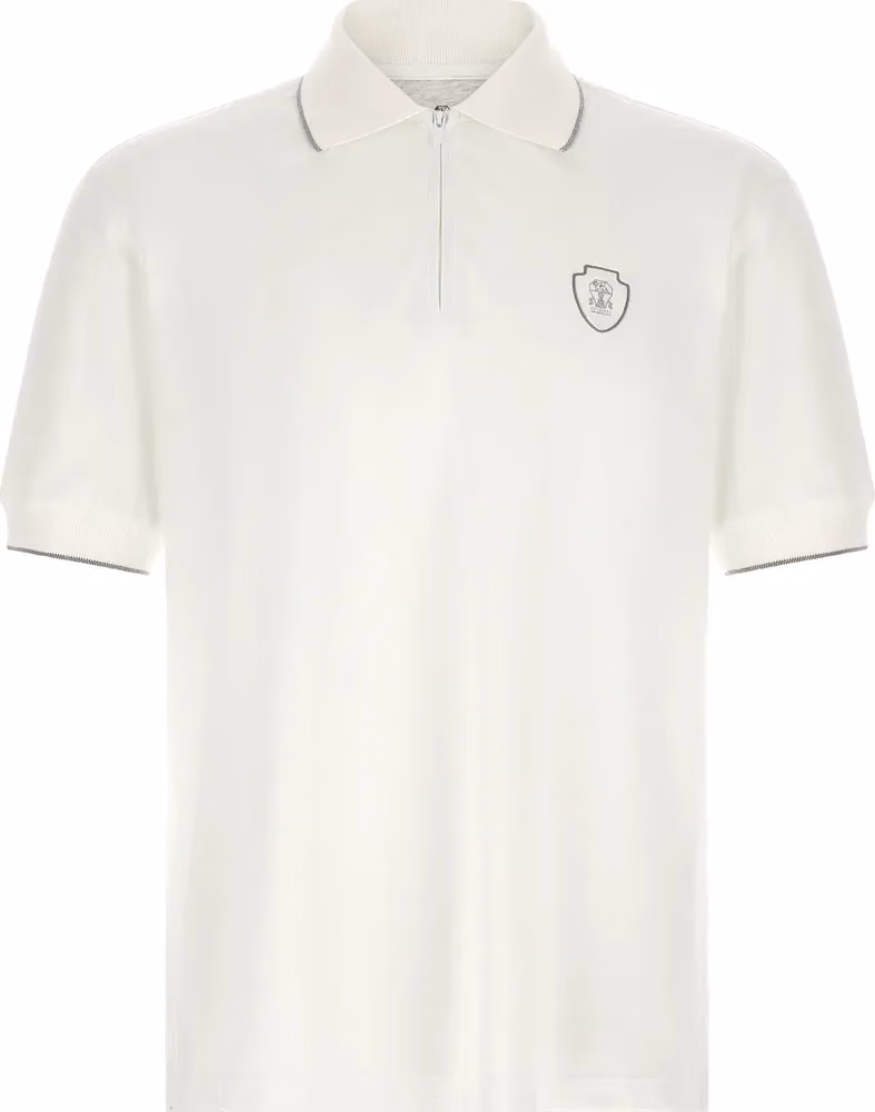 Brunello Cucinelli White Polyamide Polo Shirt