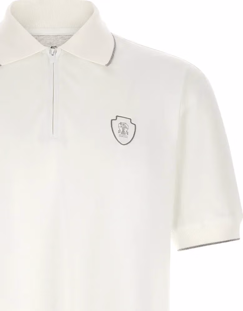 Brunello Cucinelli White Polyamide Polo Shirt