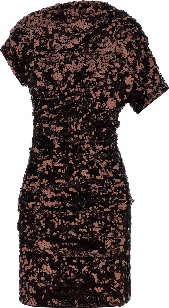 Ganni Brown Polyester Short Dress