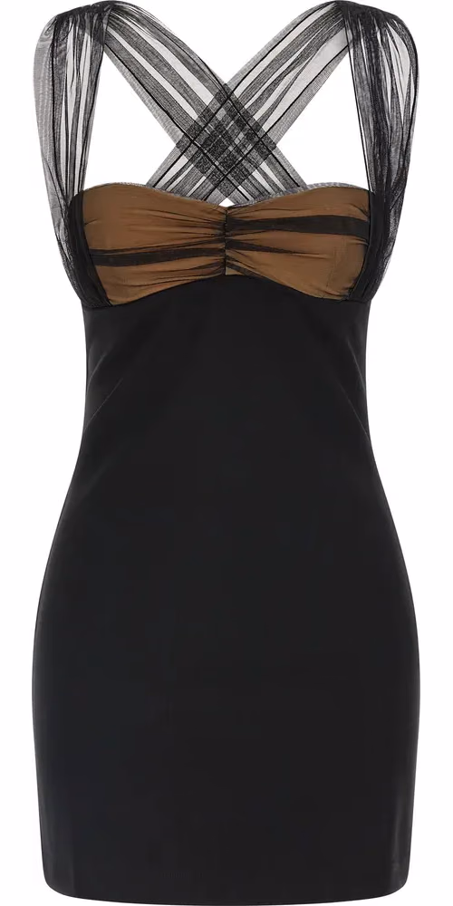 Nensi Dojaka Black Viscose Short Dress