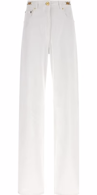 White Cotton Straight-Leg Jeans
