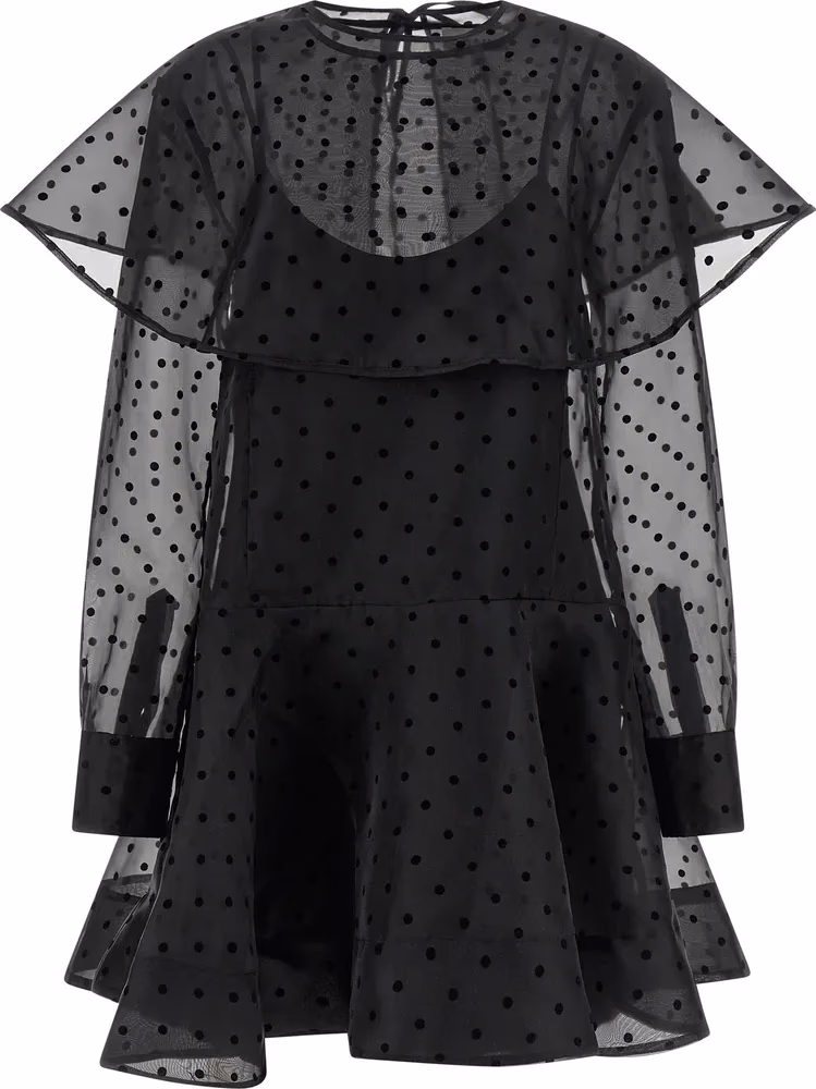 Ganni Black Recycled Polyester Short Dress