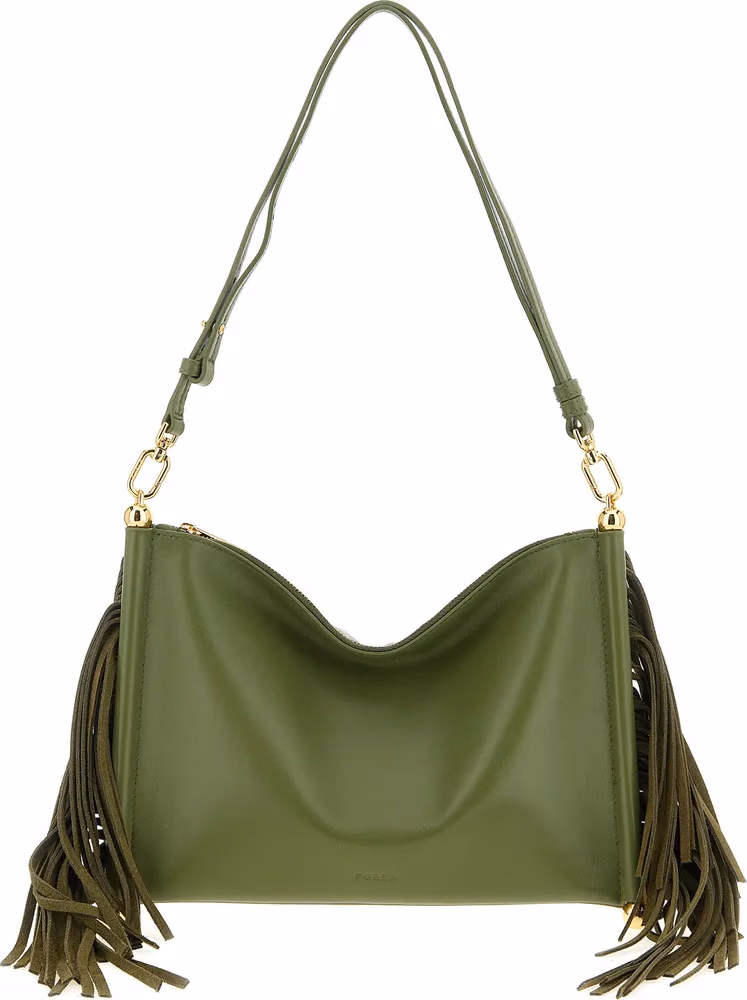 Furla Bicolor Lamb Leather Shoulder Bag