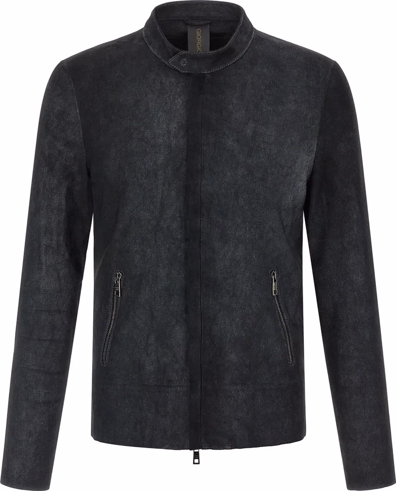 GIORGIO BRATO Black Lamb Leather Leather Jacket