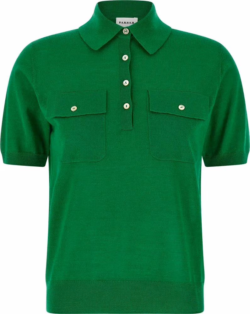 P.A.R.O.S.H. Bicolor Wool Polo Shirt