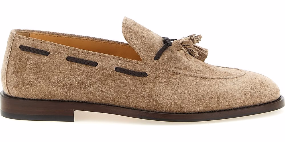 Brunello Cucinelli Brown Calfskin Slip-On Loafers