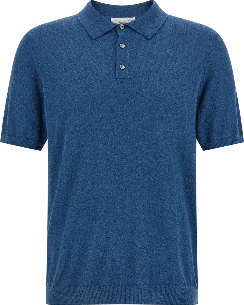 Roberto Collina Blue Cotton Polo Shirt