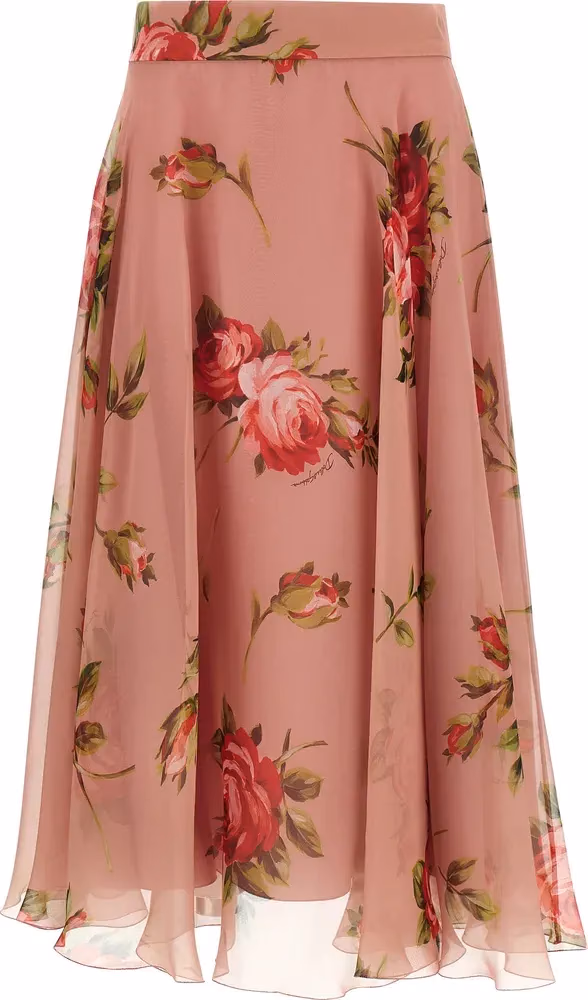 Dolce & Gabbana Multicolor Silk Midi Skirt