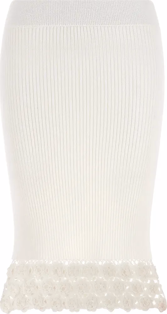 Ganni White Organic Cotton Midi Skirt