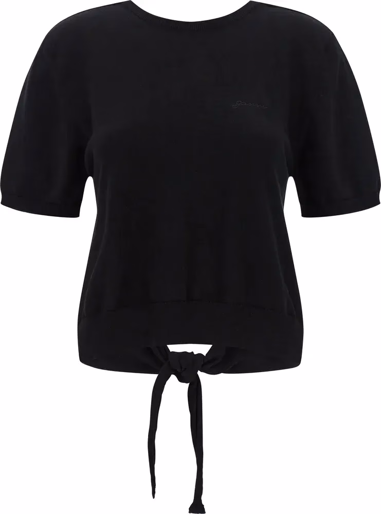 Ganni Black Organic Cotton Cardigan
