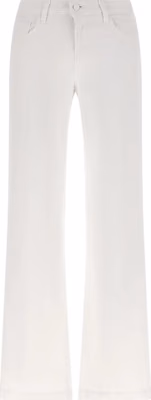 White Cotton Straight-Leg Jeans