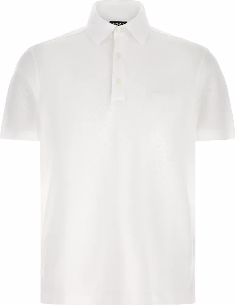 ZEGNA White Cotton Polo Shirt