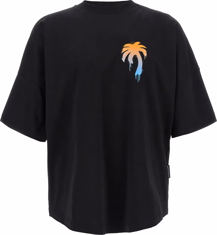 Palm Angels Black Cotton T-Shirt