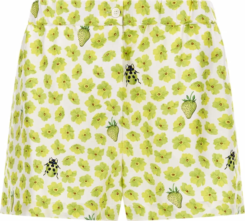 Versace Multicolor Silk Bermuda Shorts