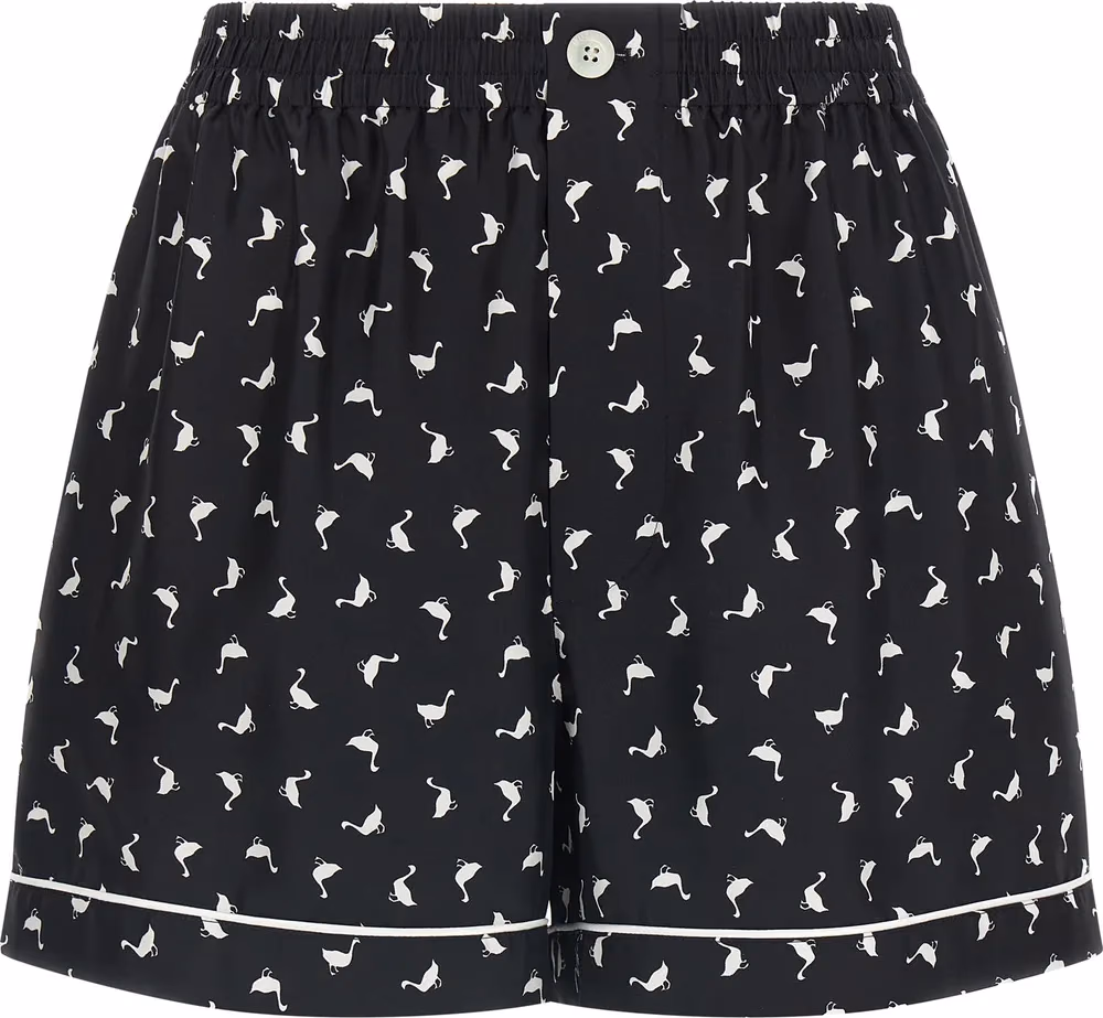 Moschino Bicolor Silk Bermuda Shorts