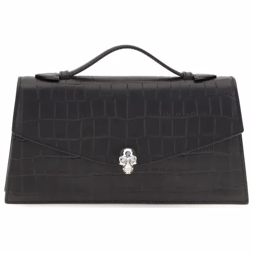 Alexander McQueen Black Calf Leather Bos Taurus Handbag