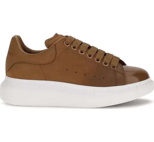 Alexander McQueen Brown Calf Leather Bos Taurus Chunky Sneakers