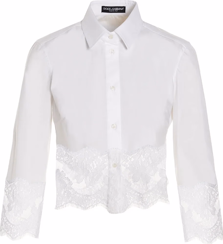 Dolce & Gabbana White Cotton Blouse