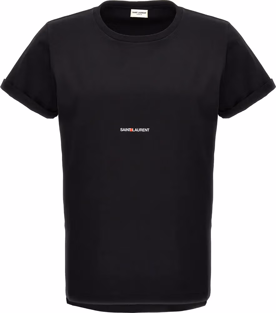 Saint Laurent Black Cotton T-Shirt