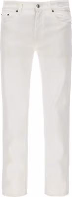 White Cotton Straight-Leg Jeans