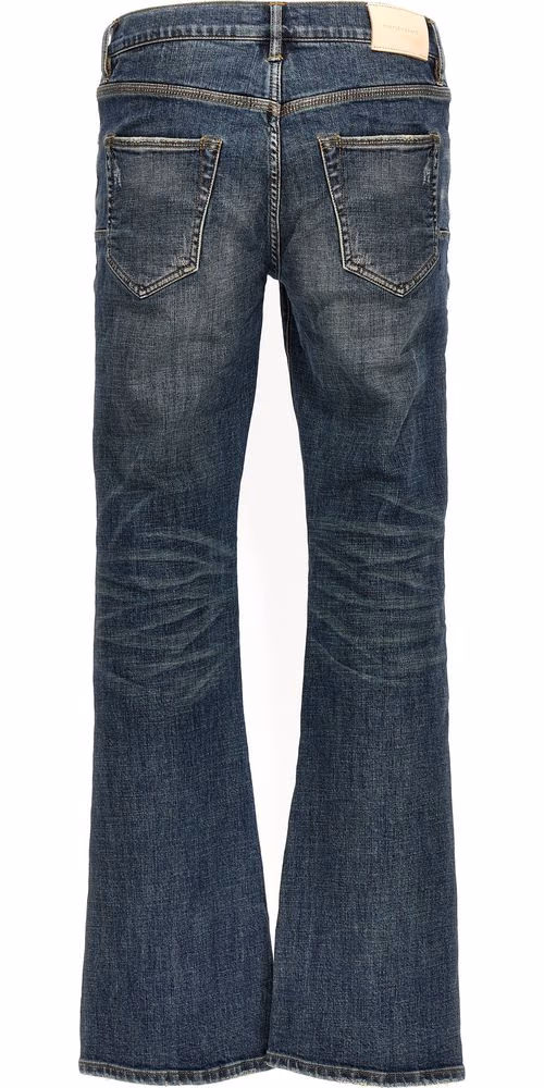 PURPLE Blue Cotton Flared Jeans