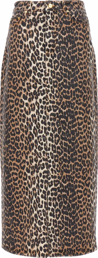 Ganni Brown Organic Cotton Mini Skirt