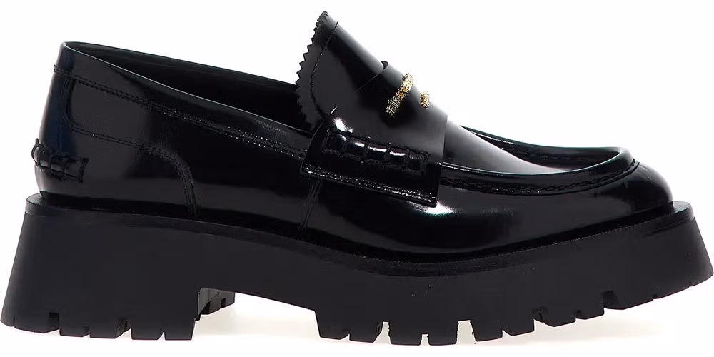 Alexander Wang Black Cowhide Slip-On Loafers