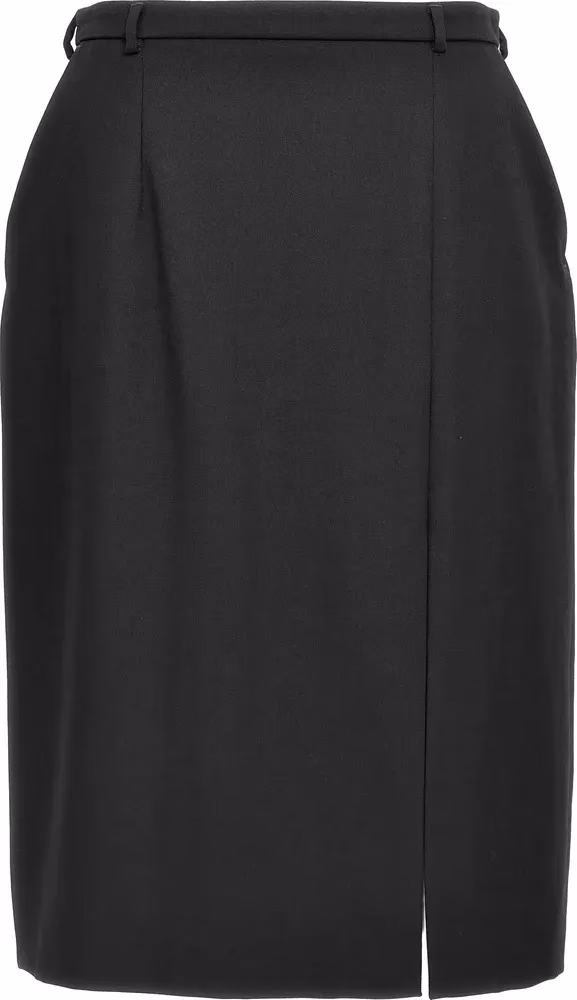 Dolce & Gabbana Black Virgin Wool Midi Skirt