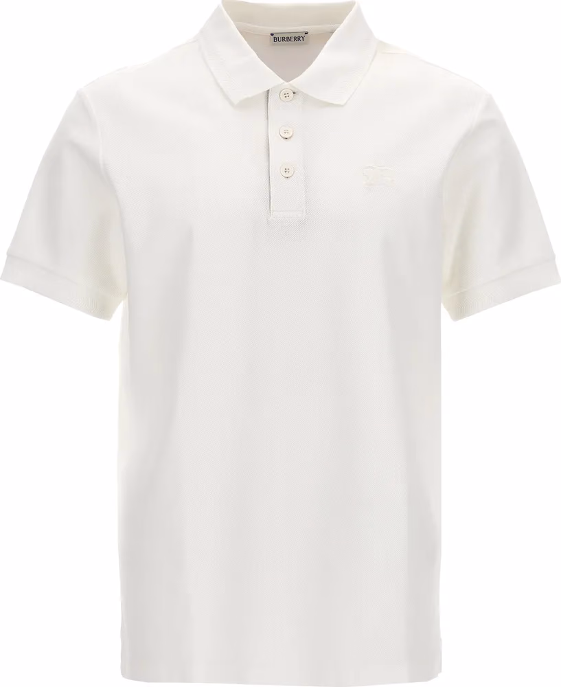 Burberry White Cotton Polo Shirt