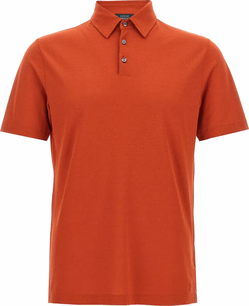 ZANONE Orange Cotton Polo Shirt