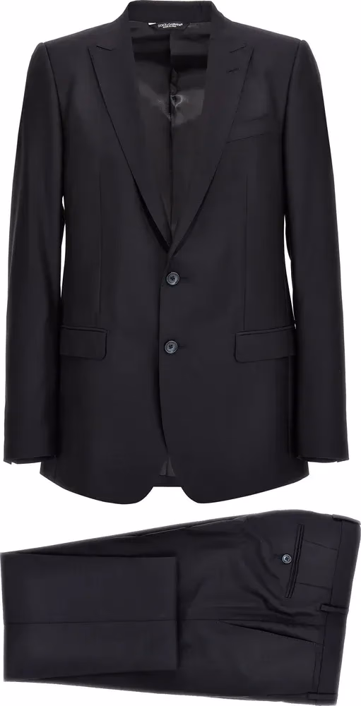 Dolce & Gabbana Blue Virgin Wool Two-Piece Suit