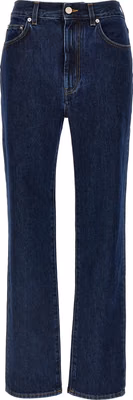 Blue Organic Cotton Straight-Leg Jeans