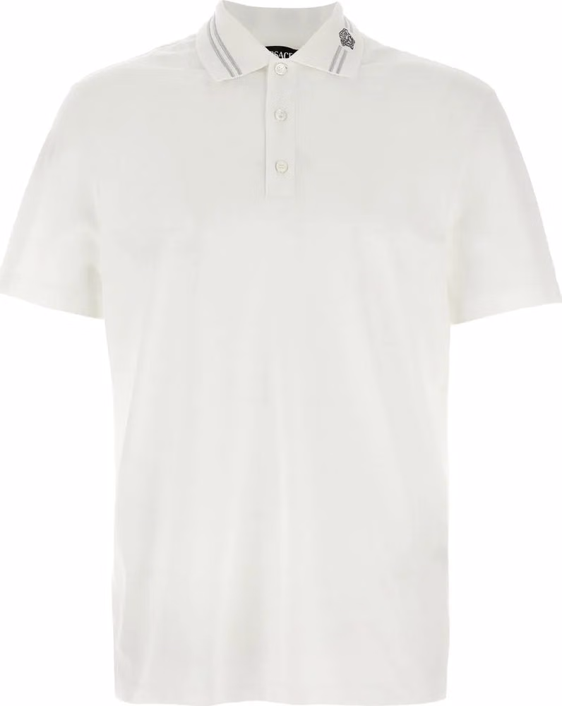 Versace White Cotton Polo Shirt