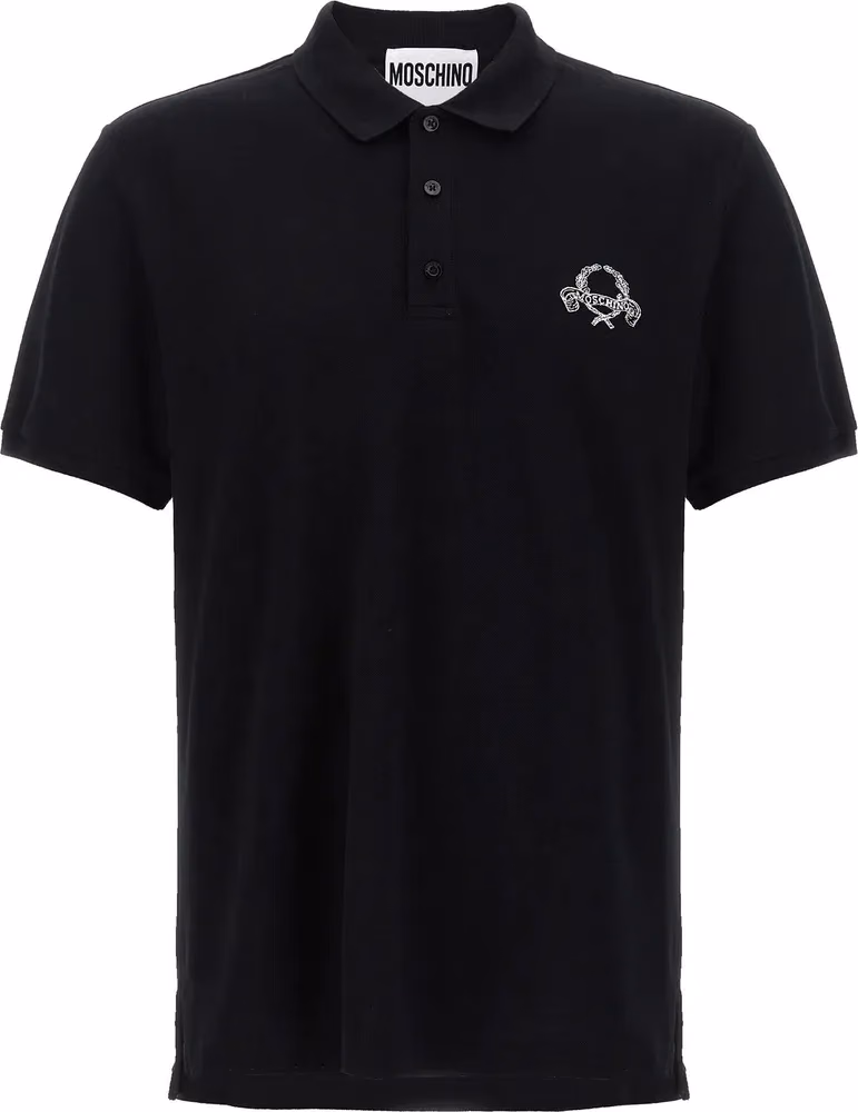 Moschino Black Cotton Polo Shirt