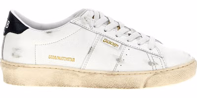 Blue Cowhide Low Top Sneakers