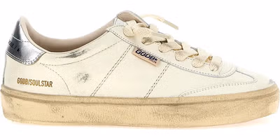 Silver Lamb Leather Low Top Sneakers