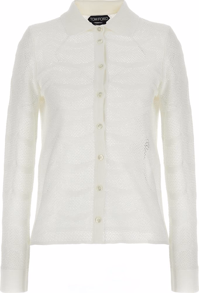 Tom Ford White Cotton Cardigan