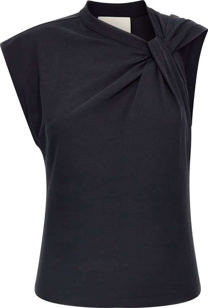 Isabel Marant Black Cotton Sleeveles T-Shirt
