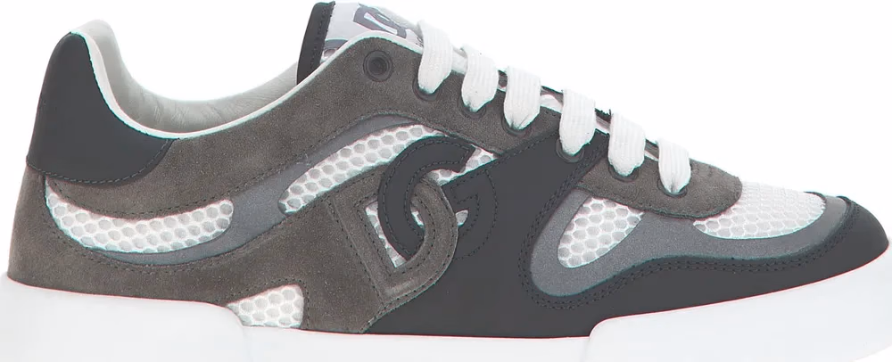 Dolce & Gabbana Gray Calfskin Athletic Sneakers
