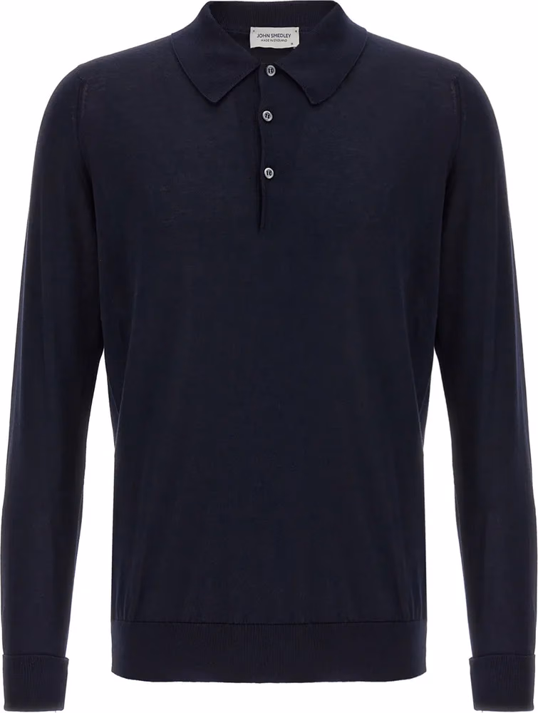 JOHN SMEDLEY Blue Cotton Polo Shirt
