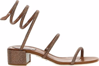 Brown Satin Platform Sandals