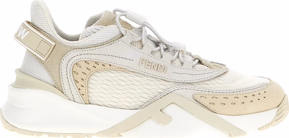 Fendi White Polyester Athletic Sneakers