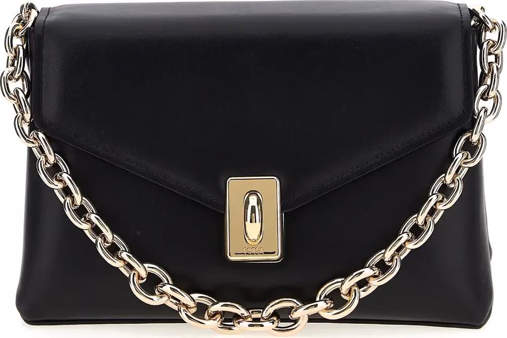 Furla Black Leather Shoulder Bag