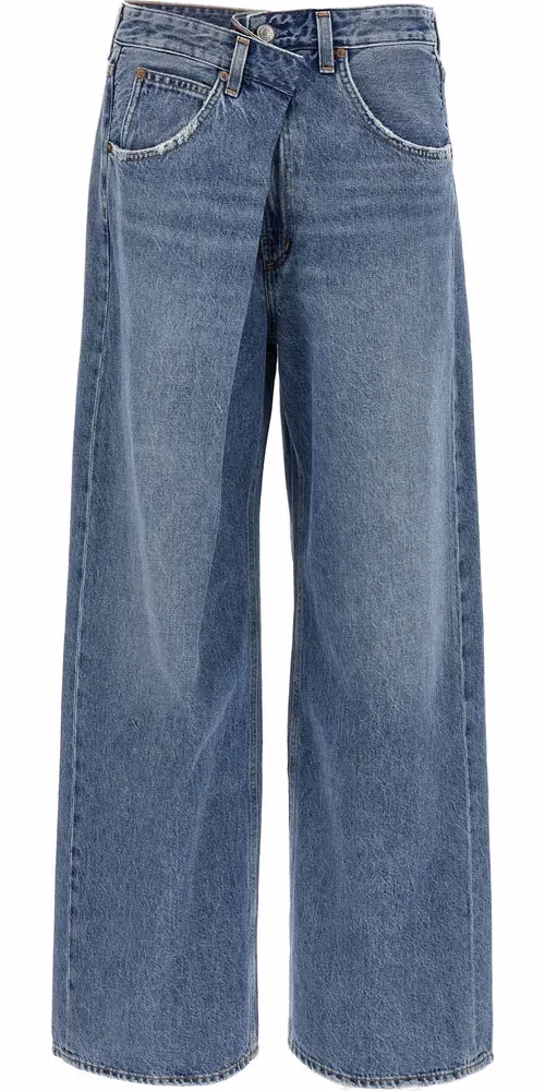 Agolde Blue Cotton Relaxed Fit Jeans