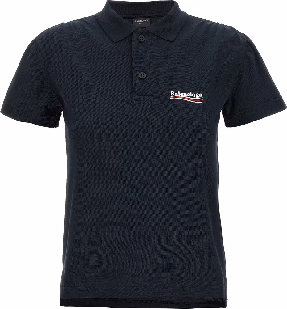 Balenciaga Blue Cotton Polo Shirt