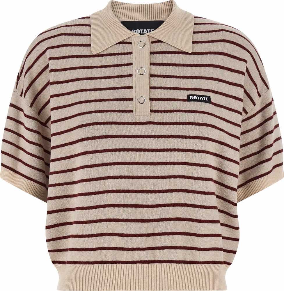 ROTATE BIRGER CHRISTENSEN Multicolor Mohair Polo Shirt