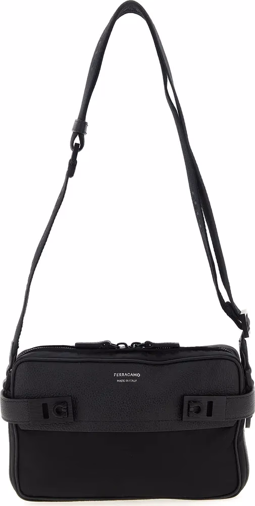 Ferragamo Black Fabric Crossbody Bag
