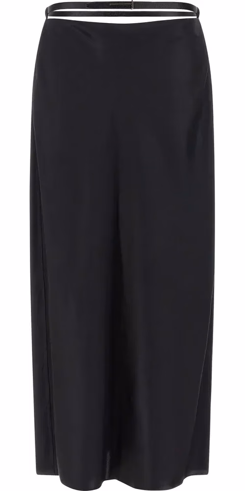 Tom Ford Black Silk Midi Skirt