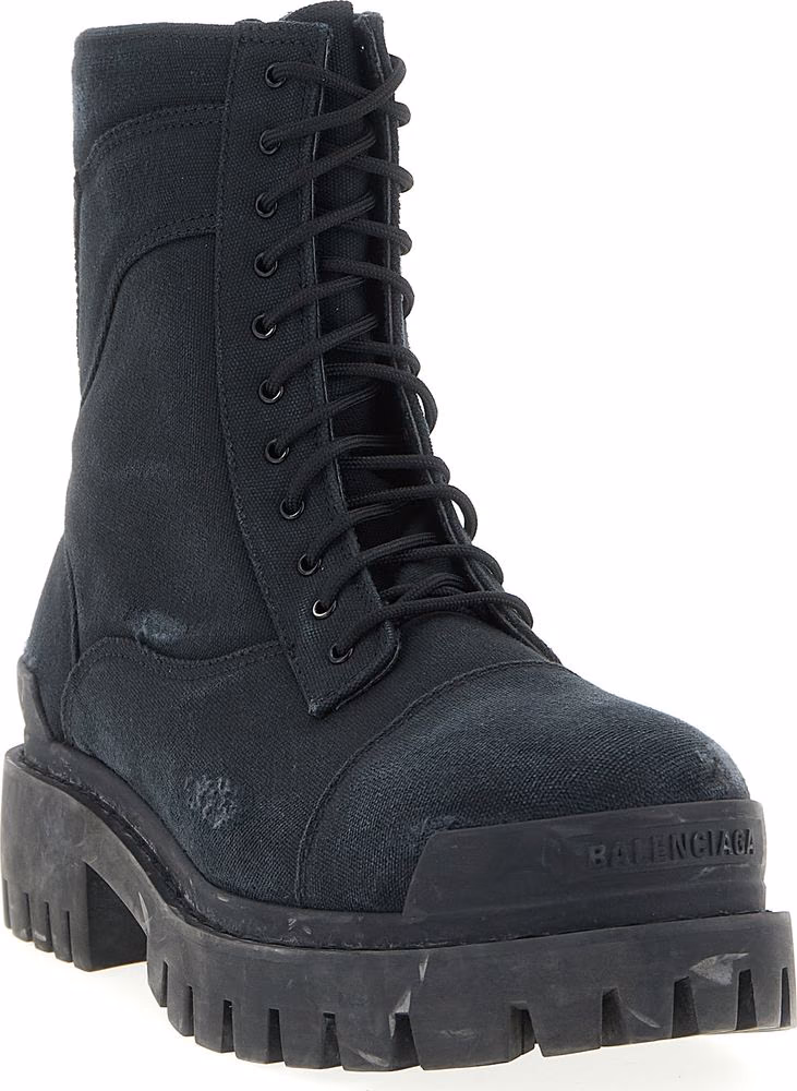 Balenciaga Black Cotton Chelsea Boots