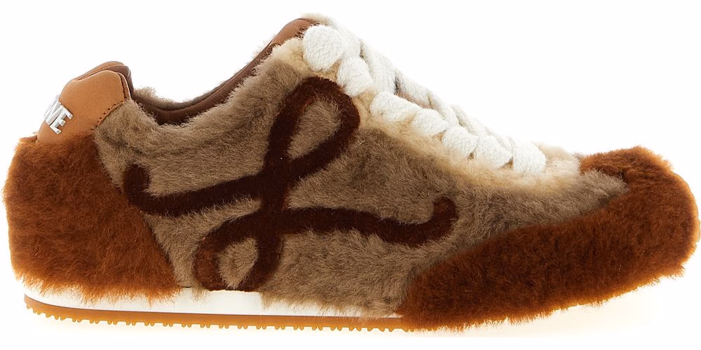 Loewe Brown Lamb Leather Low Top Sneakers